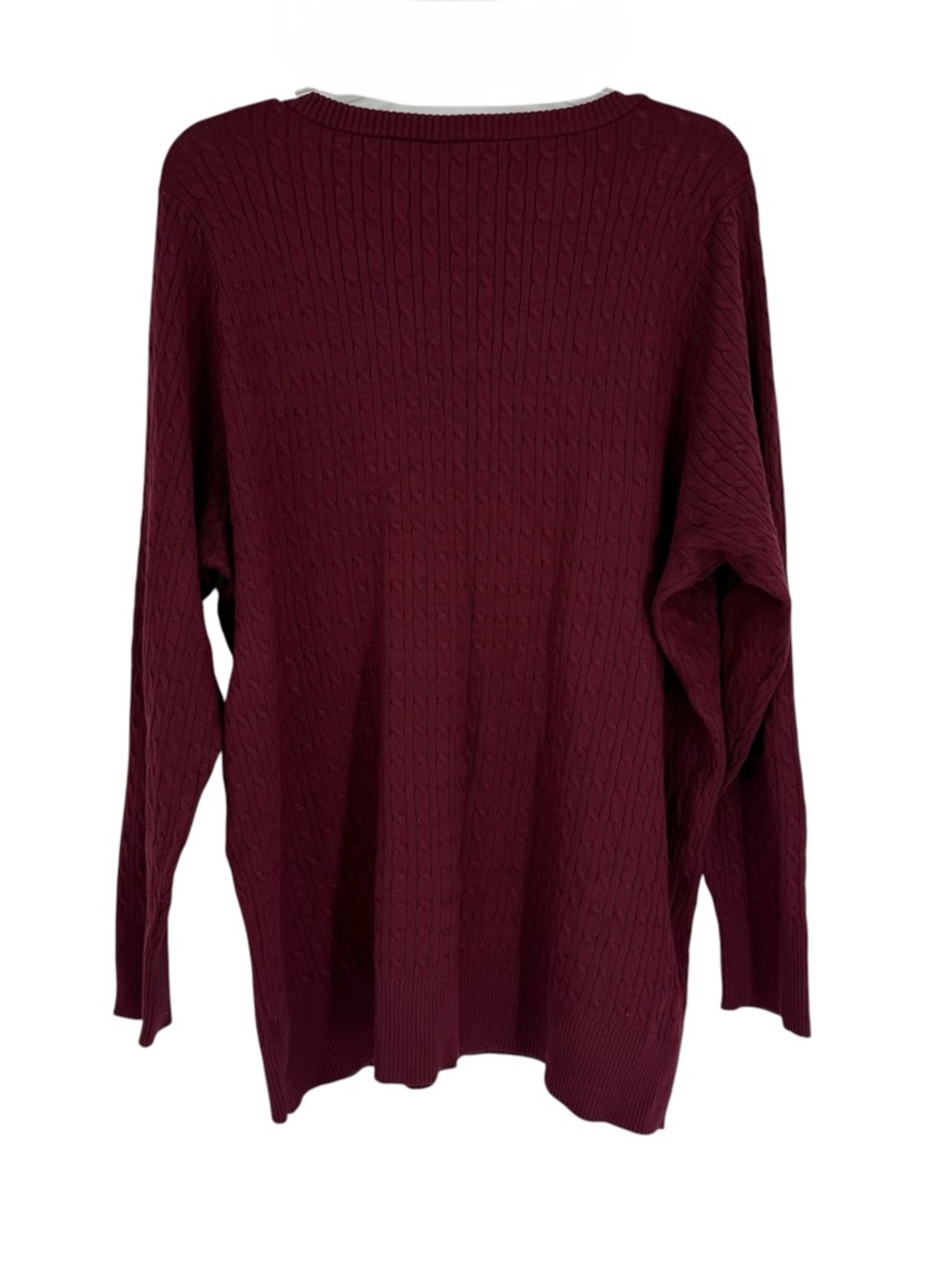Outlander Torrid Cable Knit Sweater Women’s Size 4X Burgundy Maroon V Neck - Picture 2 of 8